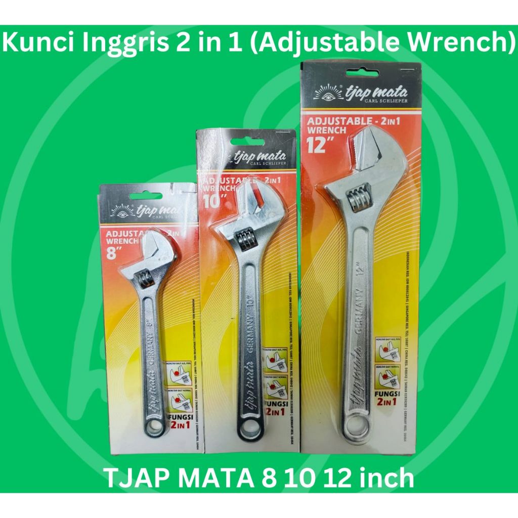 TJAP MATA CAP MATA Kunci Inggris 2 in 1 Adjustable Wrench Kunci Inggris Bolak Balik Tjap Mata