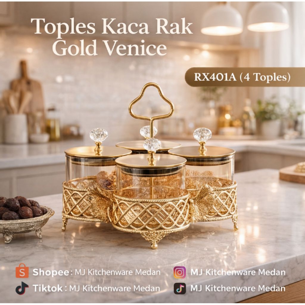 Toples Kaca Borosilicate Rak Gold Venice