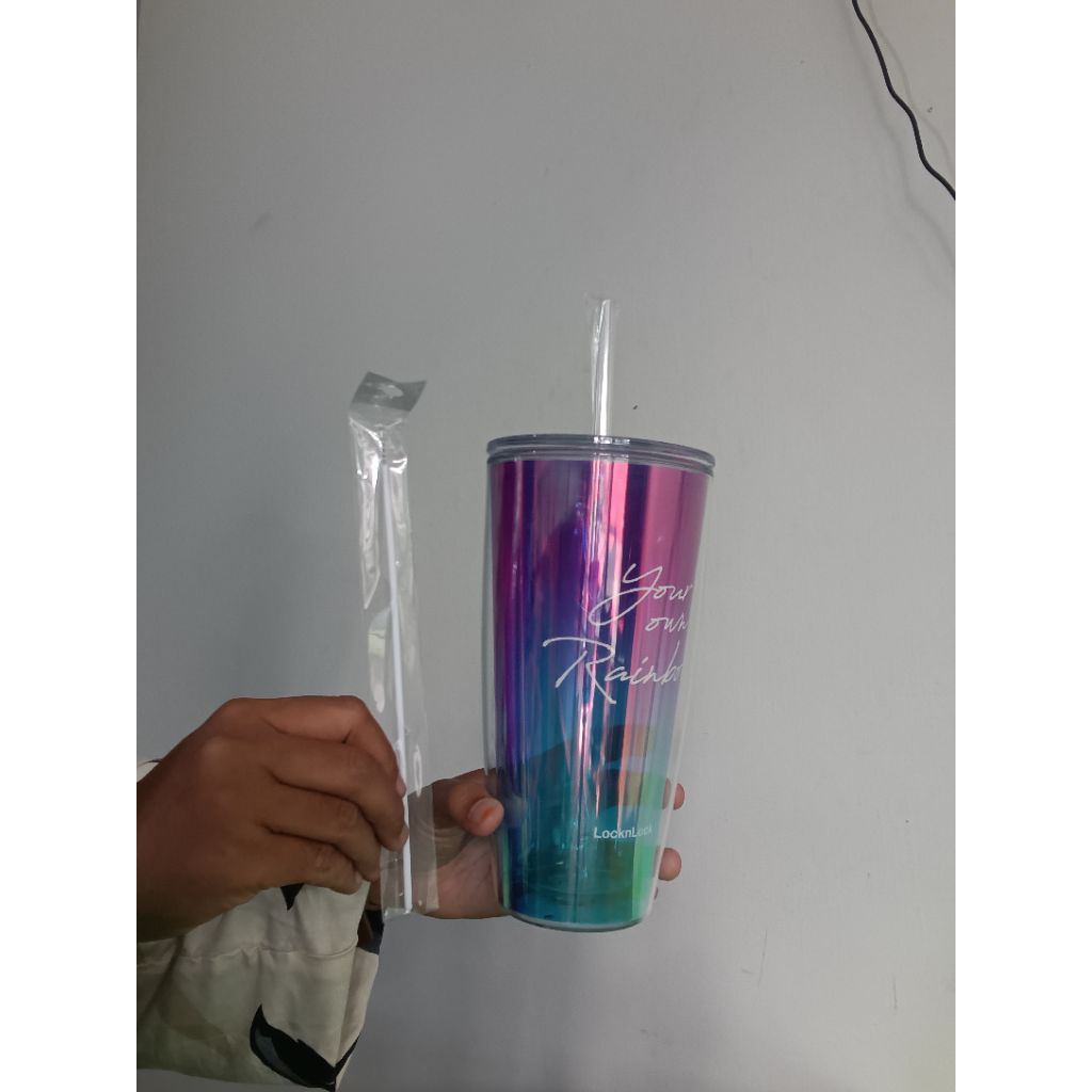 LocknLock Rainbow Double Wall Cup - Botol Tumbler Minum 750ml