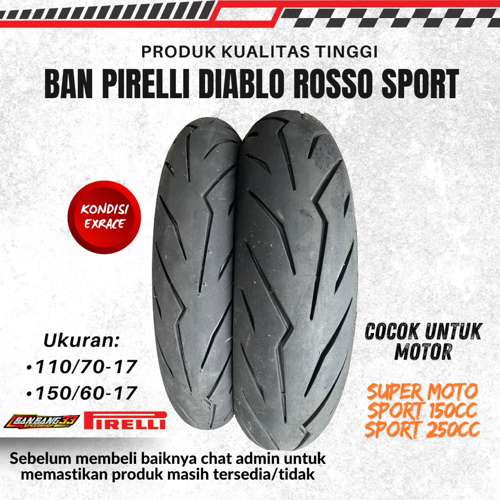 Ban Motor Sport Pirelli Diablo Rosso Sport Ring 17 (110/70-17//150/60-17)