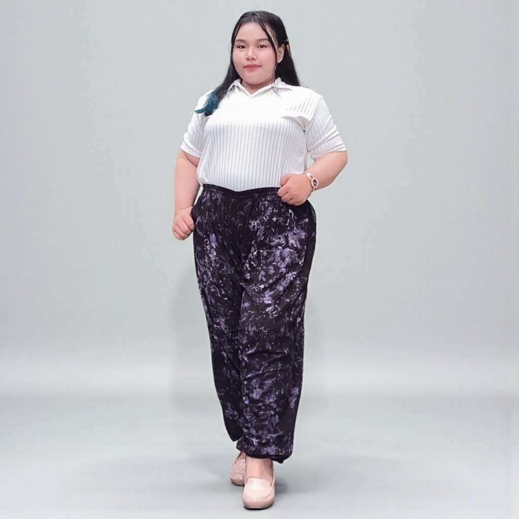 CELANA PANJANG WANITA SUPER JUMBO BB 80 - 130 CELANA ALADIN JOGGER SANTAI WANITA TIE DYE CELANA MOTI