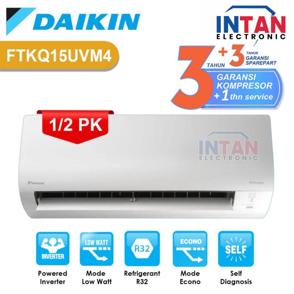 AC DAIKIN 1/2 PK FLASH INVERTER FTKQ-15UVM4 / FTKQ15UVM4 (MEDAN)