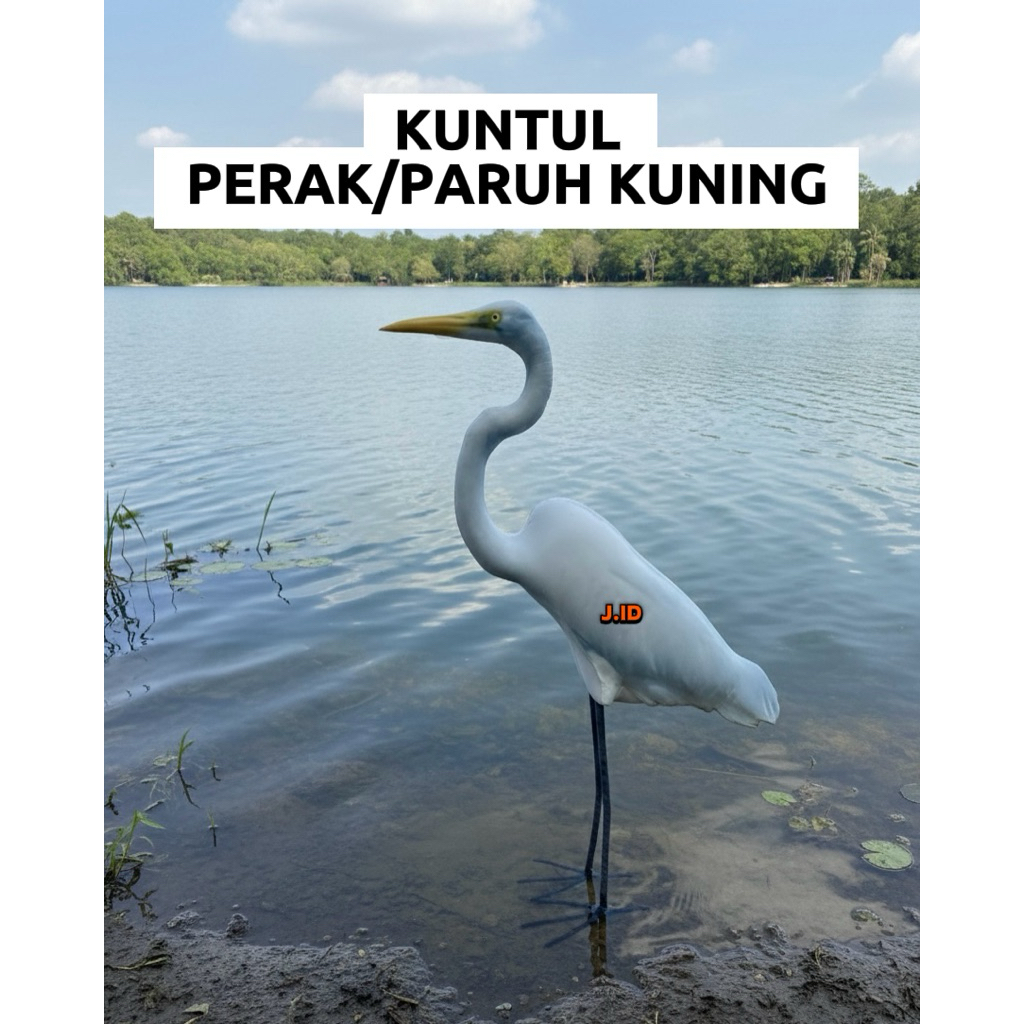 Patung burung kuntul perak / Kuntul paruh kuning