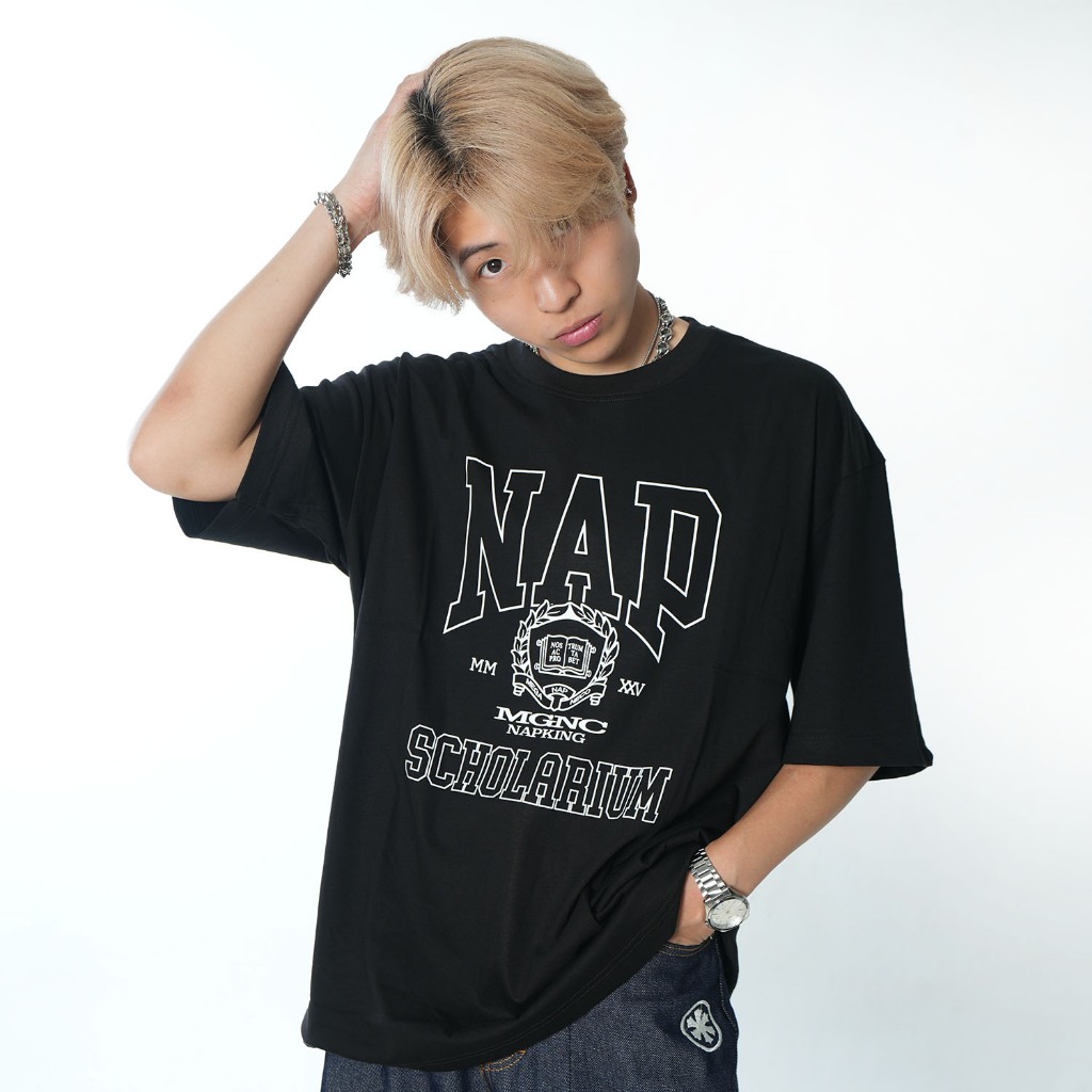 Meganeco x Napwear Oversized T-shirt Black - Scholarium Foedero