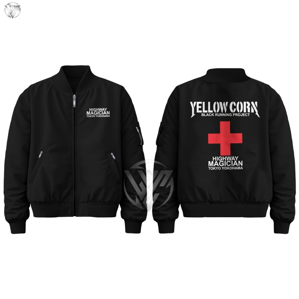 Jaket Bomber Yellow Corn Highway Magician Tokyo Yokohama Hitam Taslan