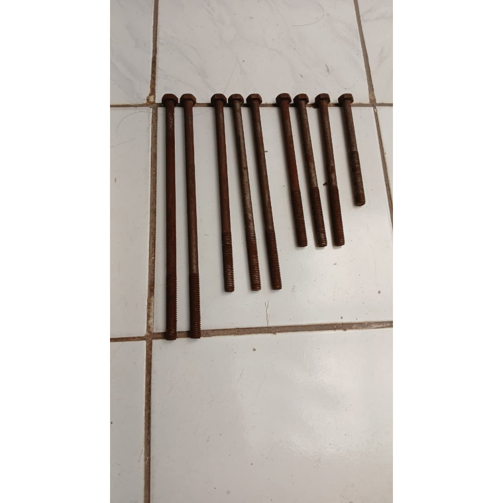 As Baut Drat Baja M12 Drat Kasar