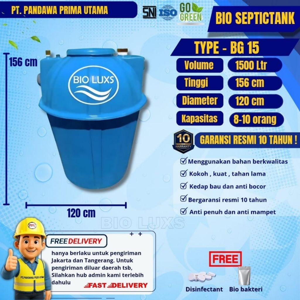 Septictank bio 1500 Liter , Bio luxs, biotech, biofil Type BG 1500 Liter
