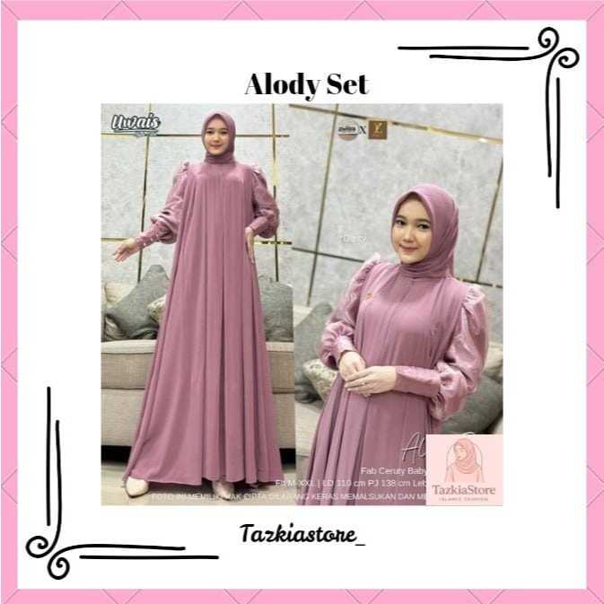 Gamis Zazaa Label Mecca Set Motif Polos Ceruti Babydoll Full Furing