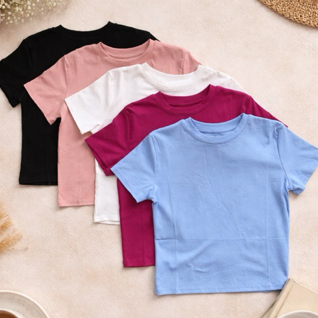 Crop Top Kaos Premium Wanita