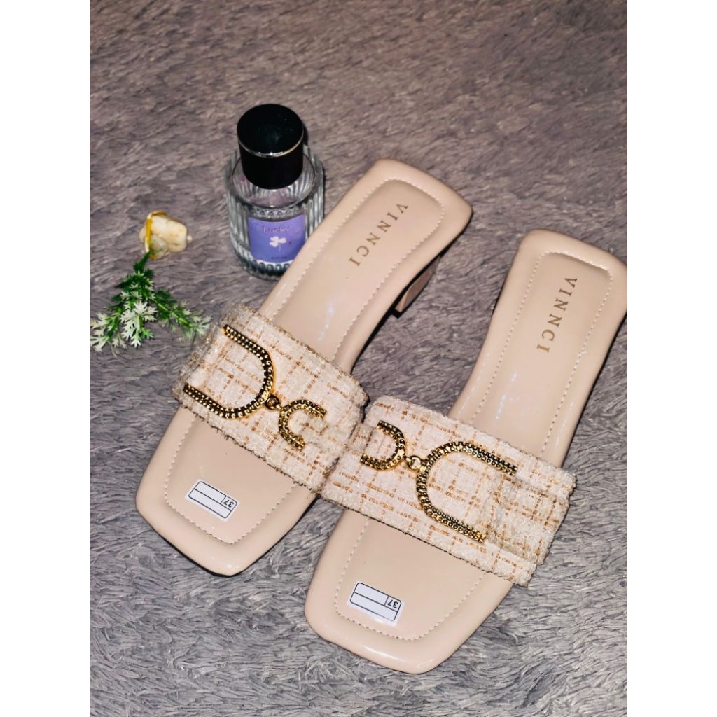 SANDAL VINCCI FLATSHOES Wanita Teplek Jelly Tali Korean Style Wanita Hak Heels