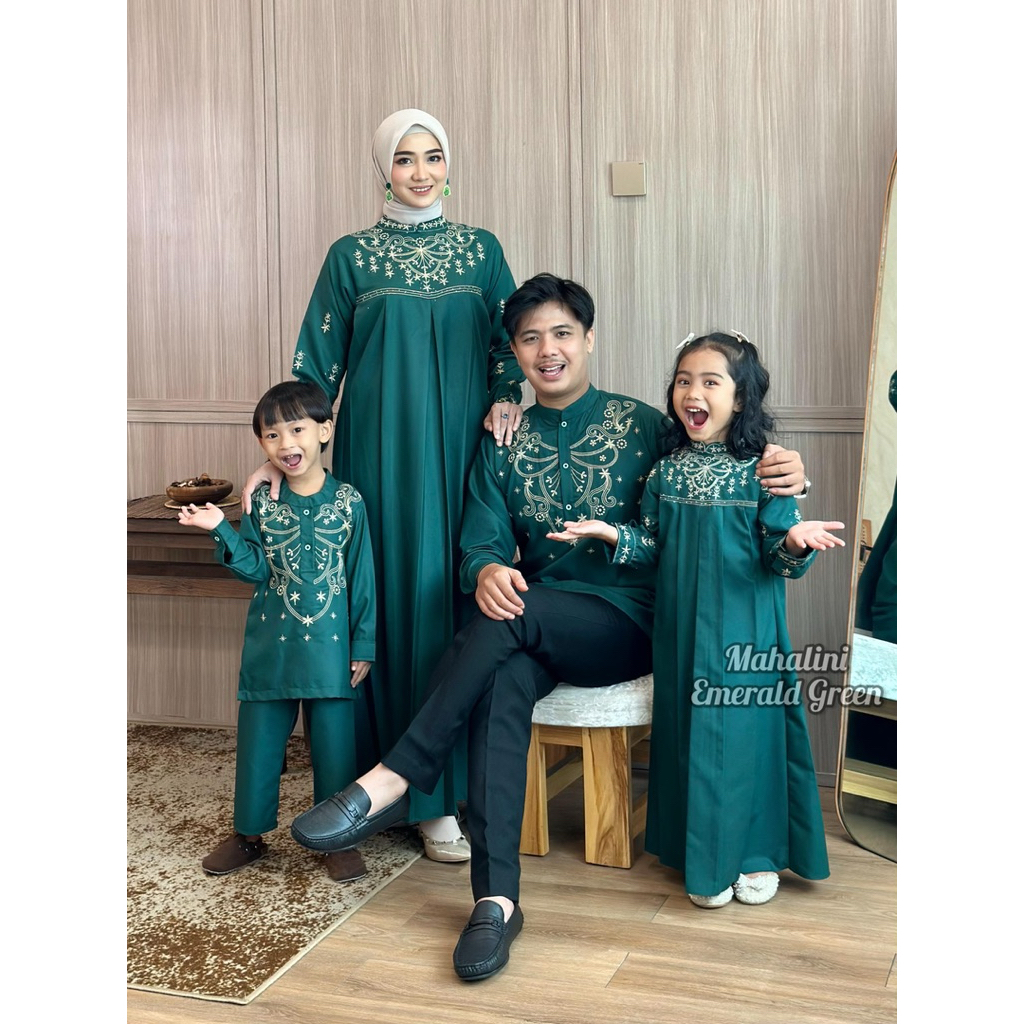 Sarimbit Mahalini Gamis Couple Ibu dan Anak Baju Lebaran 2026 Koko Ayah dan Anak Couple
