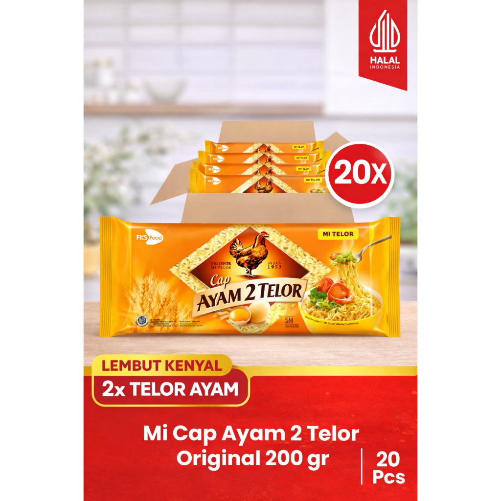 Mi Cap Ayam 2 Telor Original 200gr 20pcs – Mie Telur Enak Murah [42222554816]