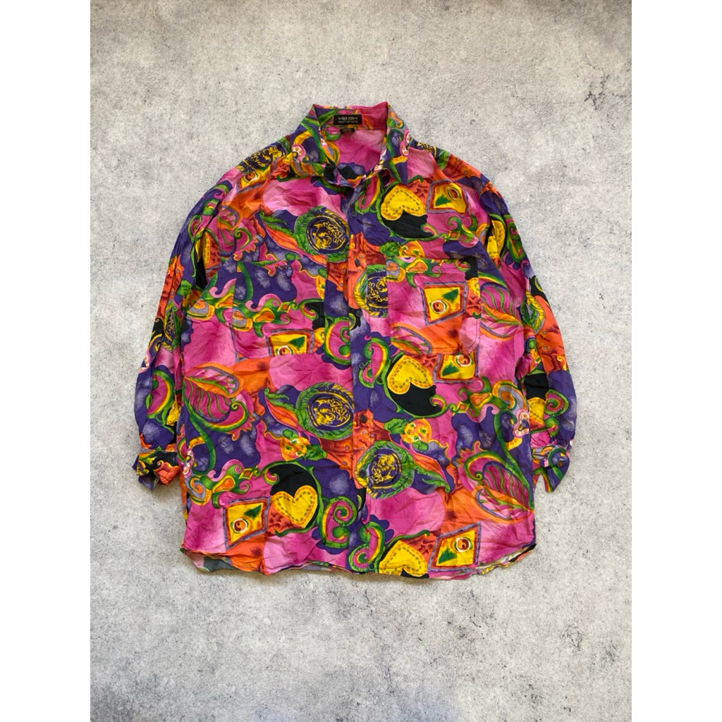 Kemeja Motif vintage second Silk