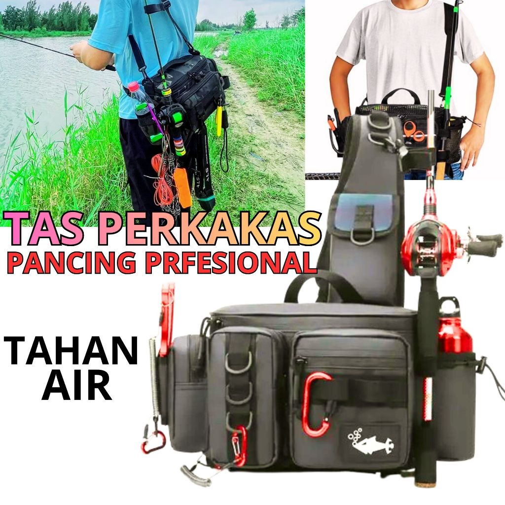 FISBAG Tas Perkakas Alat Pancing Pinggang Tahan Air Fishing Waist Lure Bag Oxford - F-38
