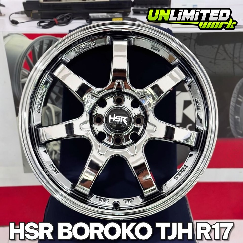 Velg TE37 Black Chrome Ring 17 HSR Boroko TJH R17 Yaris Raize City Baleno Rocky Avanza Racing Look