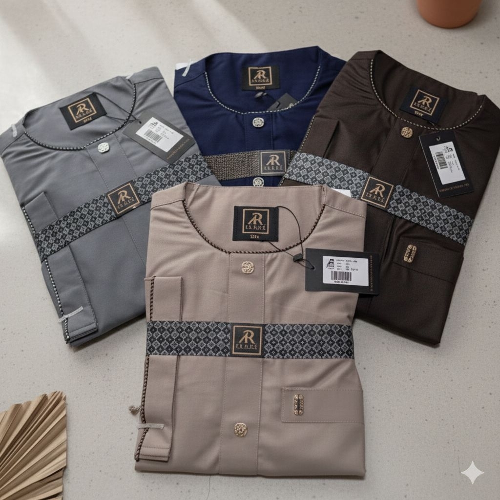 Jubah Al Raz Premium Oblong Lengan Pendek Model Hanafi