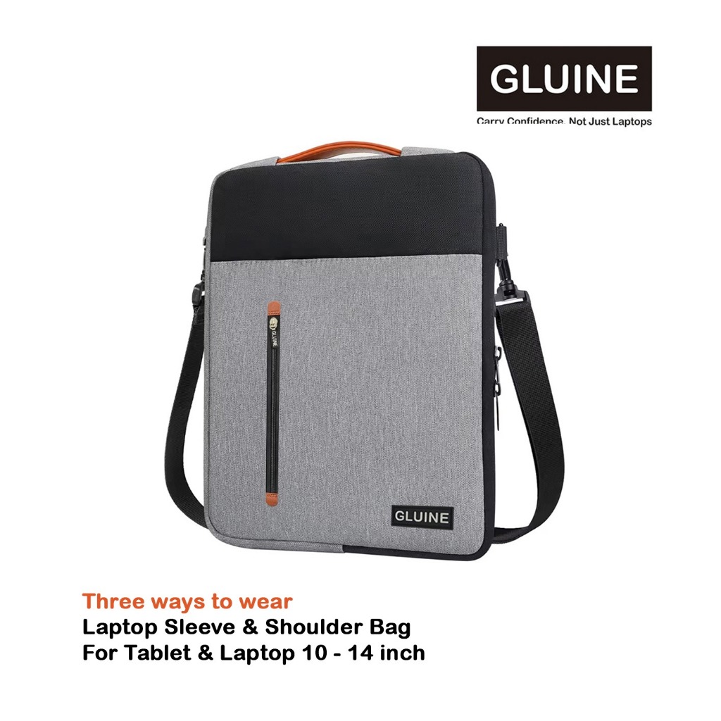 GLUINE 7368 Tas Laptop Tablet 14" Utility Laptop Tablet Sleeve With Shoulder Belt For Men And Women