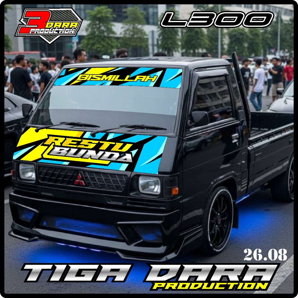 SATU SET STIKER KABIN DEPAN L300 + STIKER KACA DEPAN BEBAS CUSTOM TD.08
