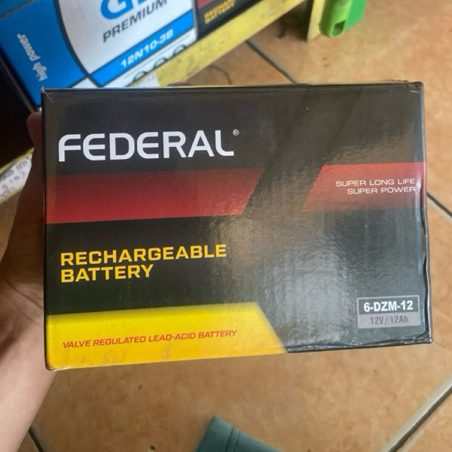 AKI MOTOR LISTRIK FEDERAL 6-DZM-12 - AKI SEPEDA LISTRIK 6-DZM-12
