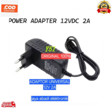 Y51 adaptor power colokan listrik  Compatibel 5.5mm 2.1 mm Adaptor Multifungsi DC 12V 2A VOLT ADAPTE