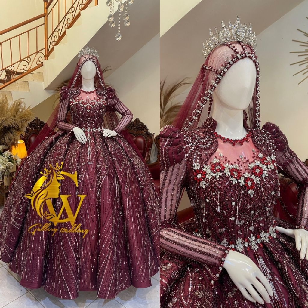 Gaun pengantin | Gaun wedding pengantin | Gaun pengantin premium | Gaun pengantin mewah elegan