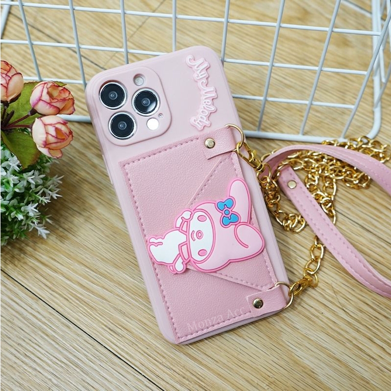 Case Dompet Tali Rantai 3D03 For Iphone 15 15 Pro Max 14 14 Pro Max 13 13 Pro Max 12 12 Pro Max 11