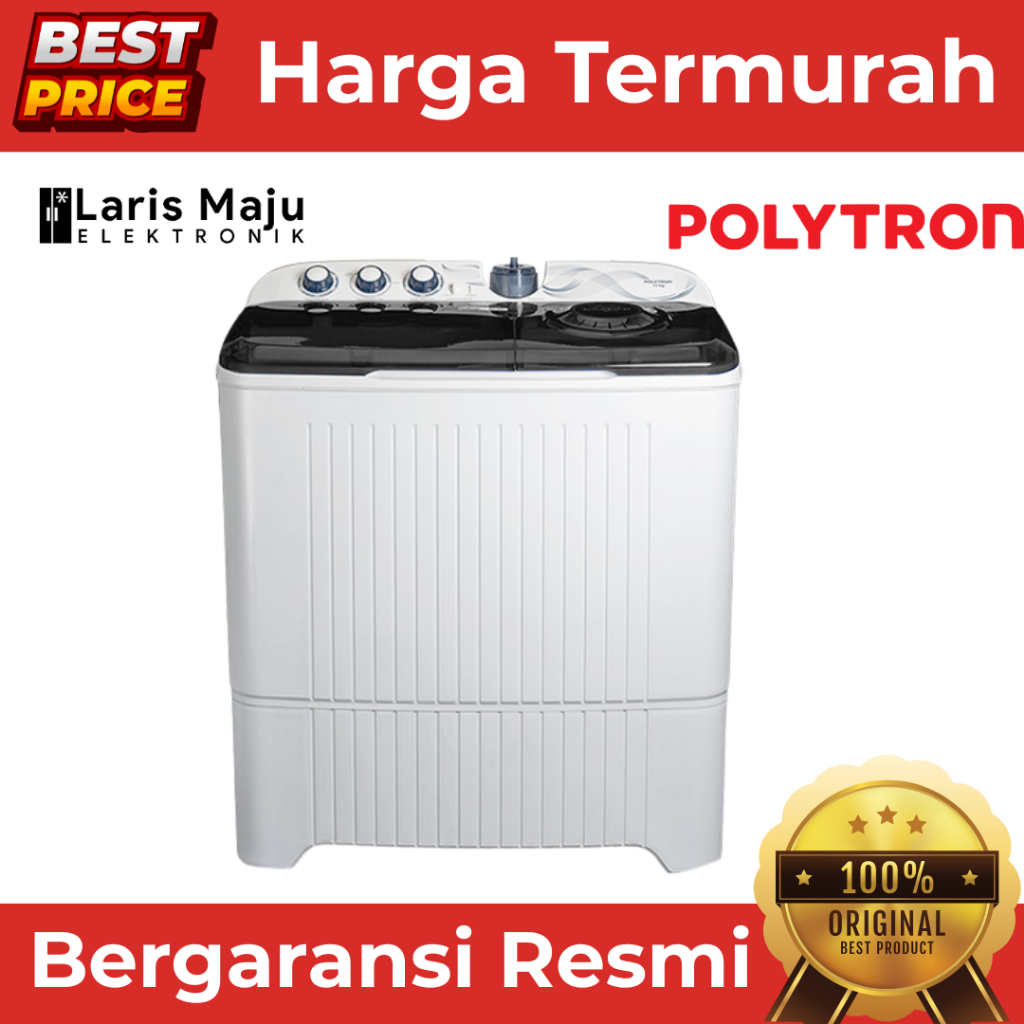 Mesin Cuci POLYTRON PWM-1403 X 2 Tabung 14 Kg Low Watt Hijab Mode Original Termurah