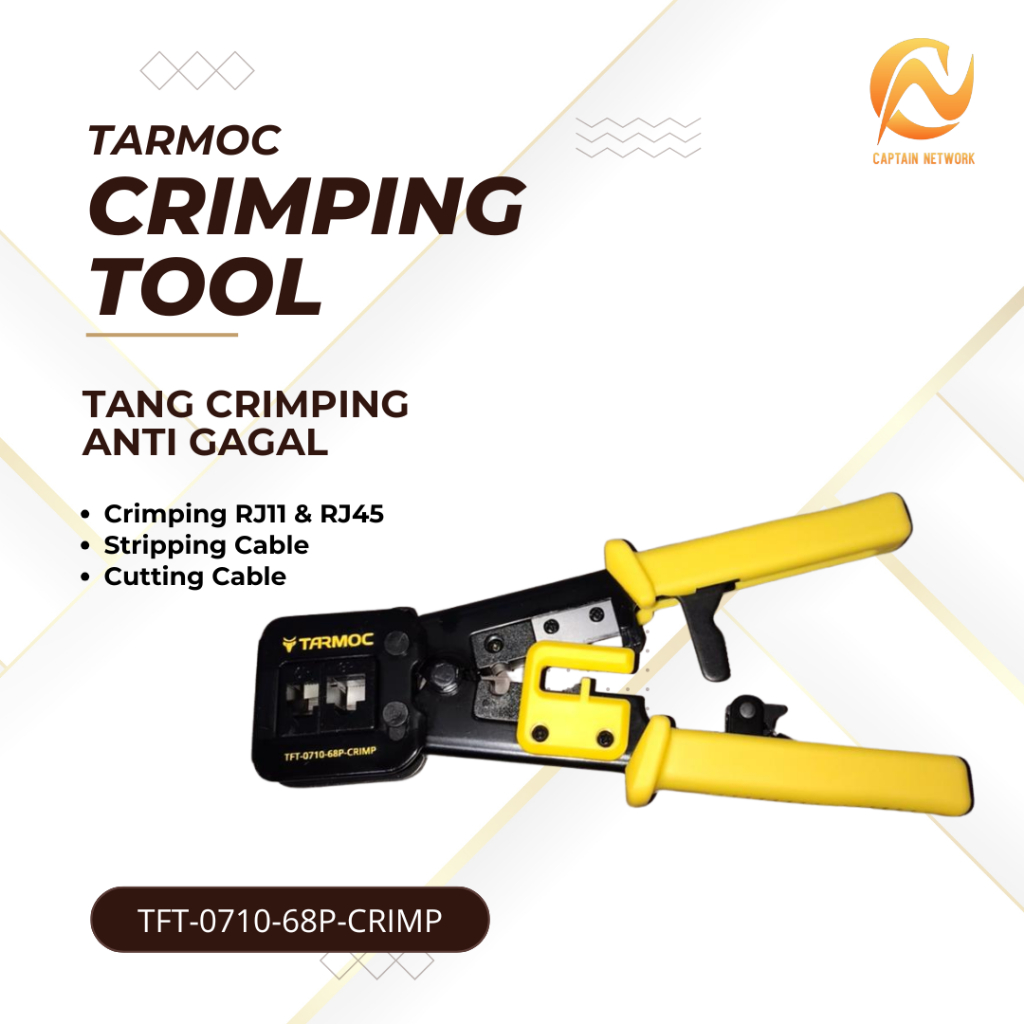 Tarmoc TFT-0710-68P-CRIMP | TANG KRIMPING RJ45 EZ ANTI GAGAL CAT5E CAT6 CRIMPING TOOL LAN RJ45 - ANT