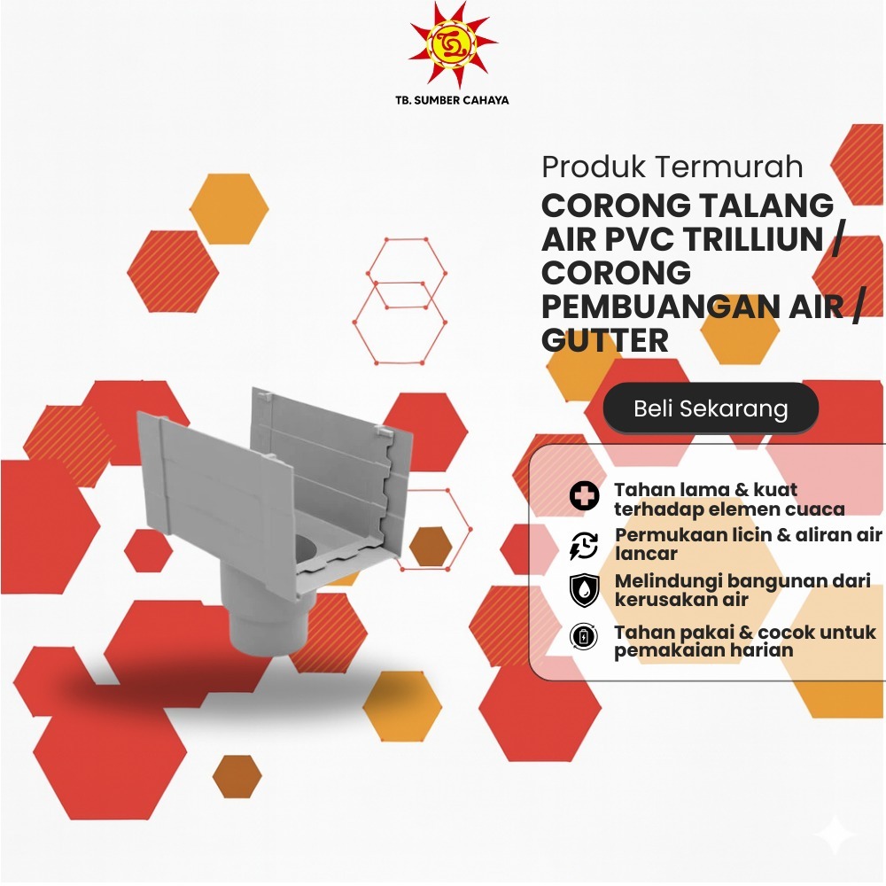 Corong Talang Air PVC TRILLIUN - Corong Pembuangan Air Gutter