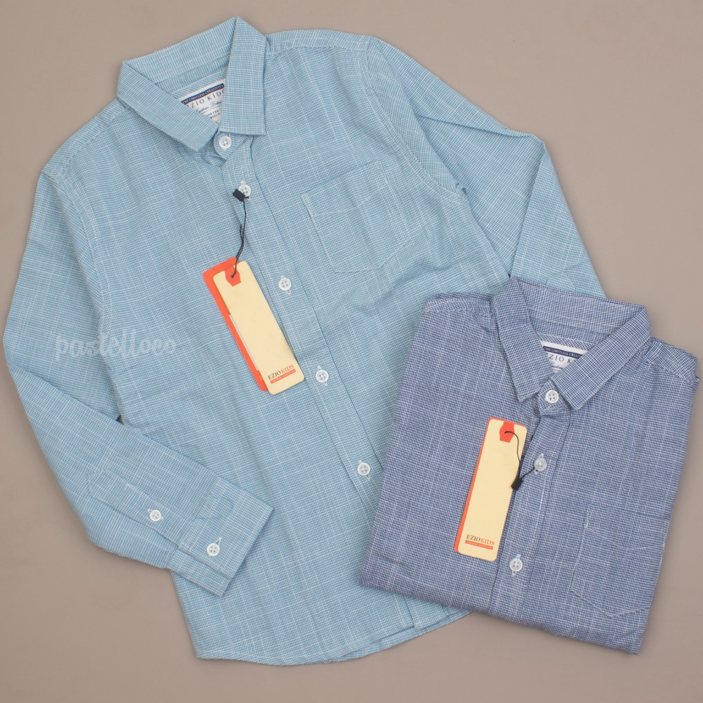 1-18 TAHUN EZIO KIDS KEMEJA ANAK LAKI LAKI LENGAN PANJANG PREMIUM BRANDED ORI KEMEJA ANAK TANGGUNG