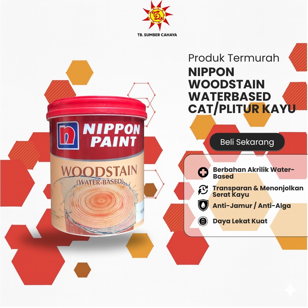 Nippon Paint Woodstain Waterbased Cat/Plitur Kayu