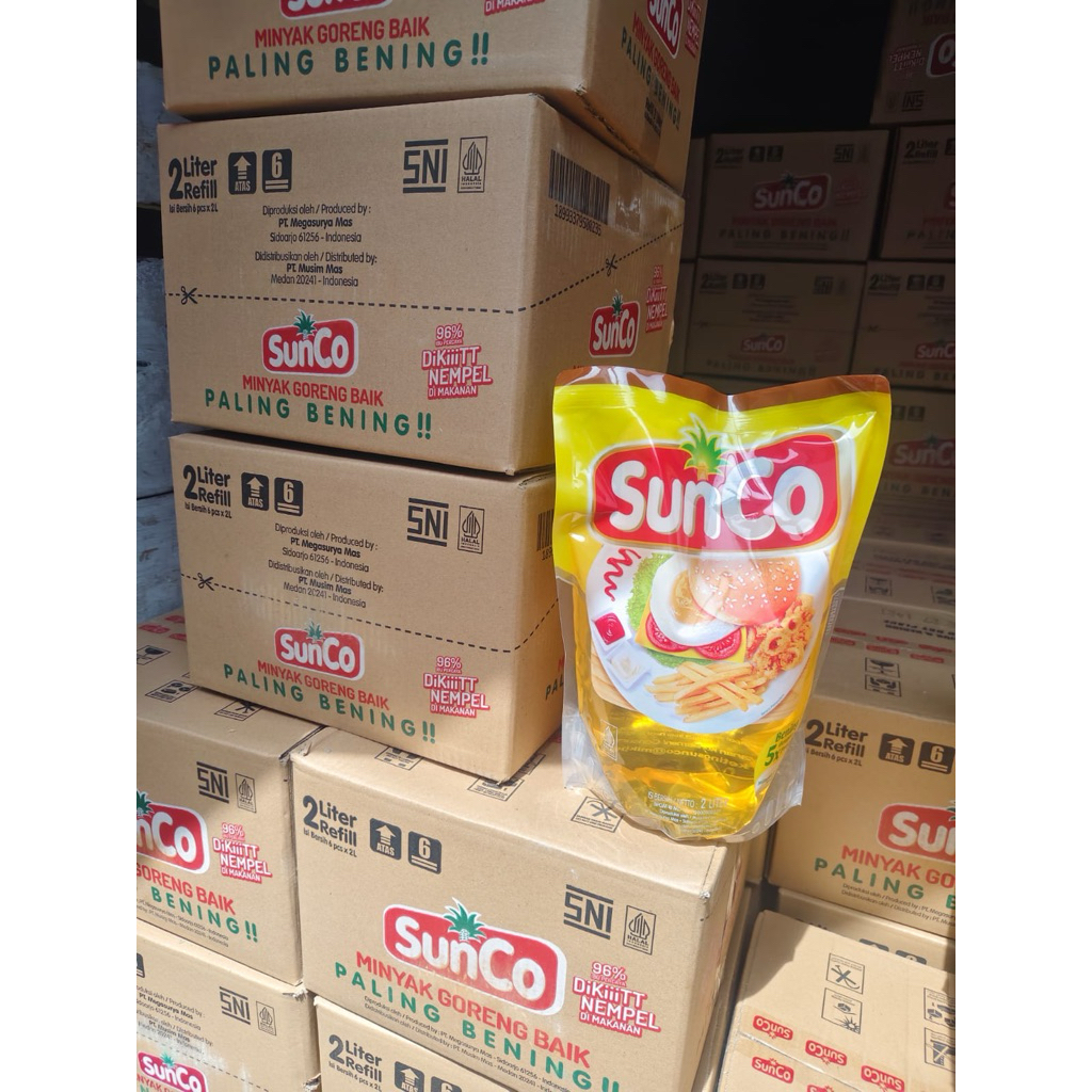 Minyak Goreng Sunco 2 Liter isi 6 (1 Dus)  - Praktis dan Higienis - Minyak Goreng Murah Promo