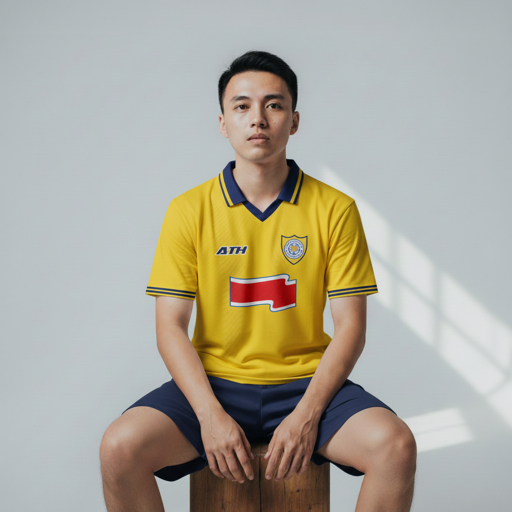 ATHLETIC SPORTWEAR - Jersey Vintage Bola Fantasy Leicester City Away 1996 Fullprinting Casual - Atas