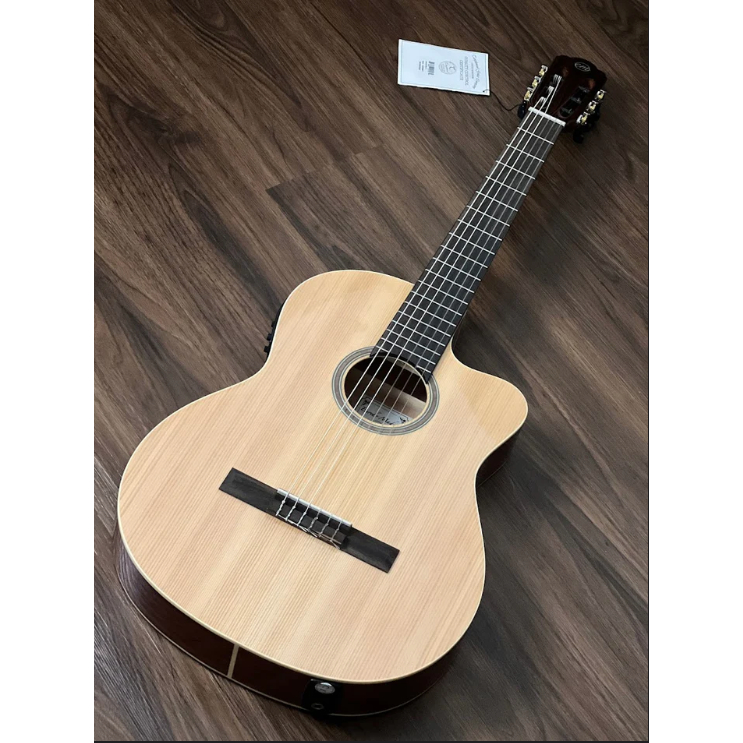 Tanglewood EM DC 2 Thinline Nylon with Preamp in Natural w/bag