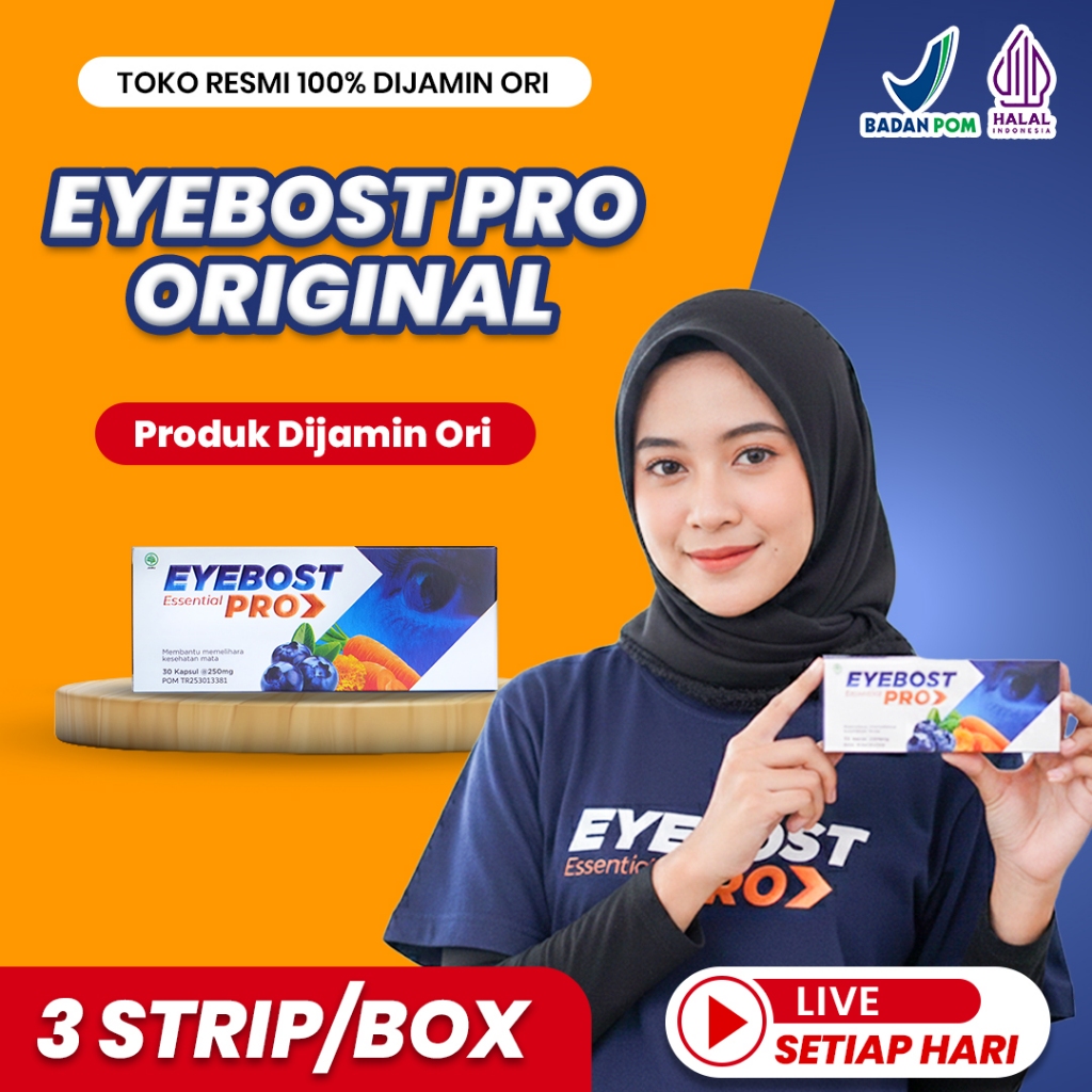 Eyebost Vitamin Mata Suplemen Solusi Mata Minus Katarak Silinder Rabun Buram Official 1 Box LEMAK MA