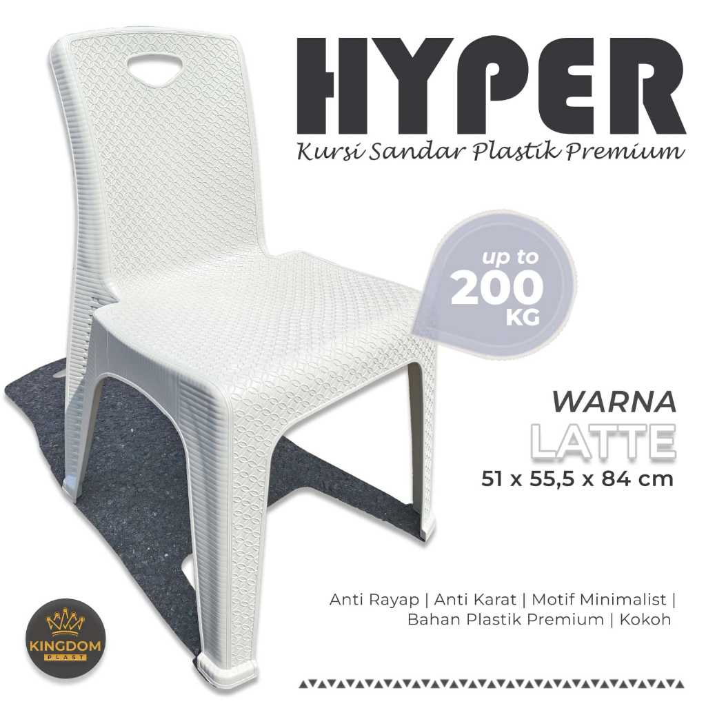 KURSI SANDAR HYPER KURSI PLASTIK KUAT KURSI SUSUN KURSI TERAS KURSI CAFE