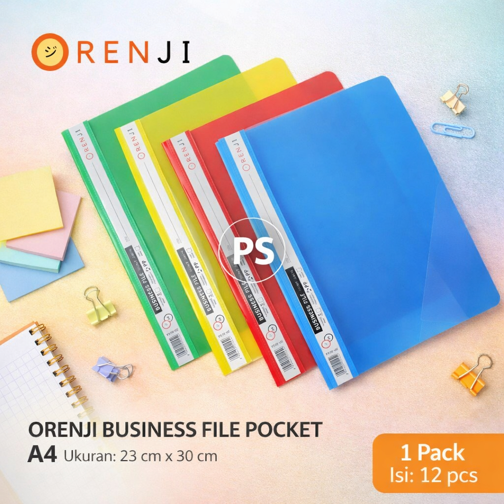 Map Plastik SnailHecter ORENJI Business File A4 Transparan Warna | Folder Dokumen