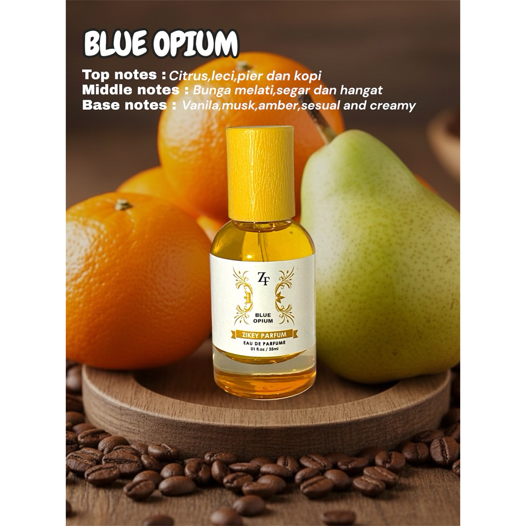 Parfum Zikey “BLUE OPIUM” EAU DE PARFUM Pria 35ML