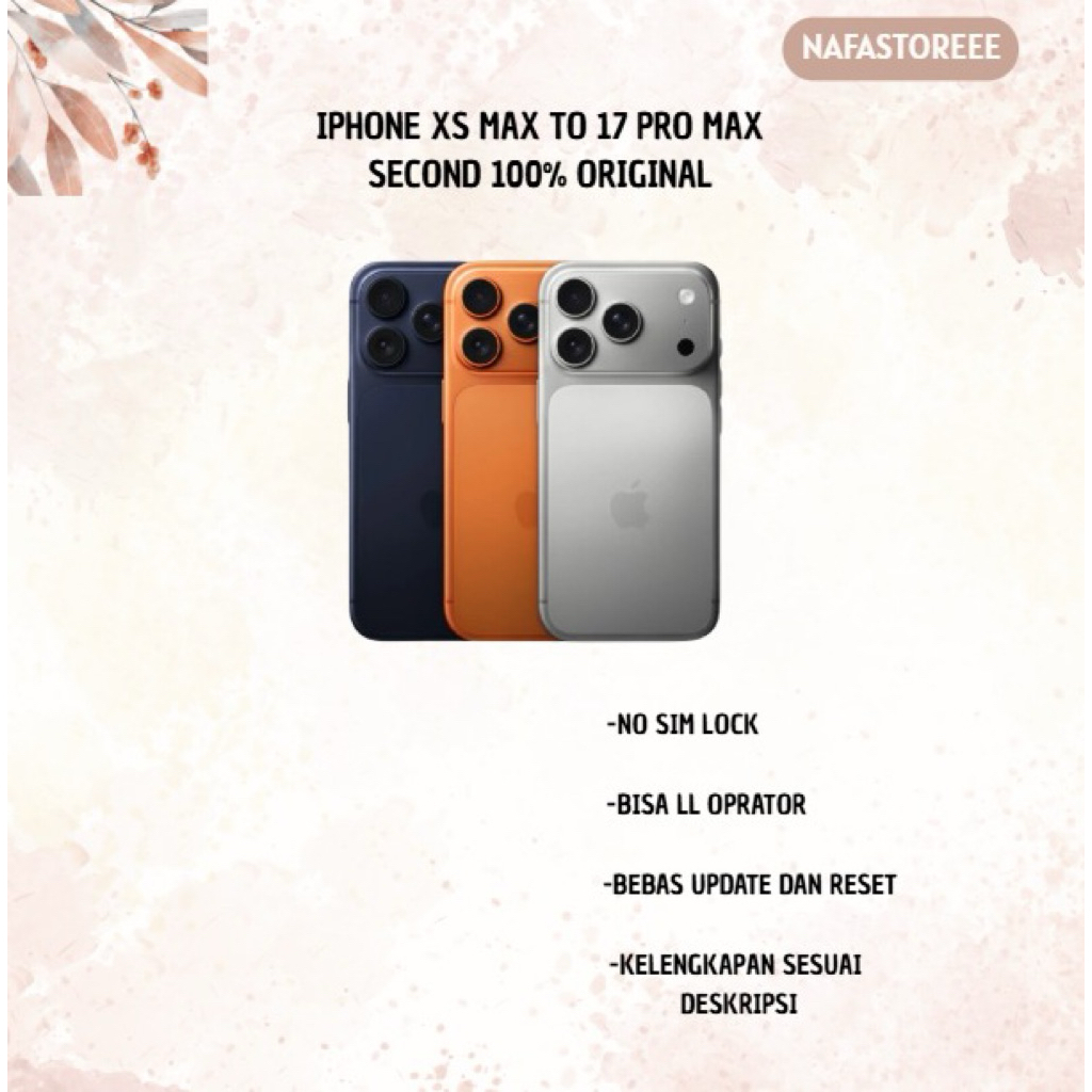 IP XS MAX to 17 PRO MAX 64GB/256GB Fullset Second Like New 100% Original