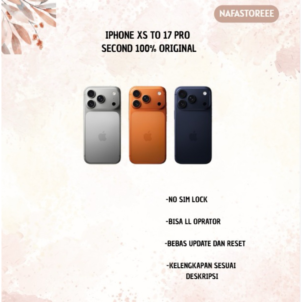 IP XS to 17 PRO 64GB/256GB Fullset Second Like New 100% Original
