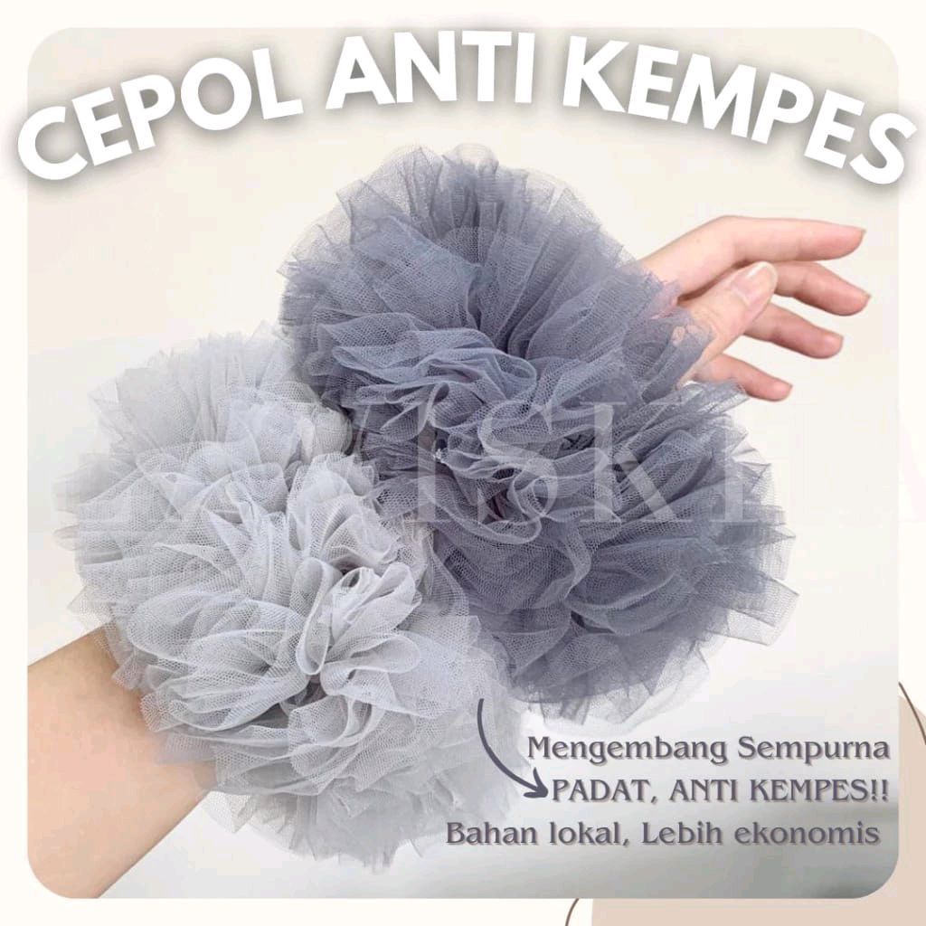 Scrunchie Cepol Tile Jumbo / Scrunchie Tile Premium / Ikat Rambut Cepol Hijab Anti Pusing