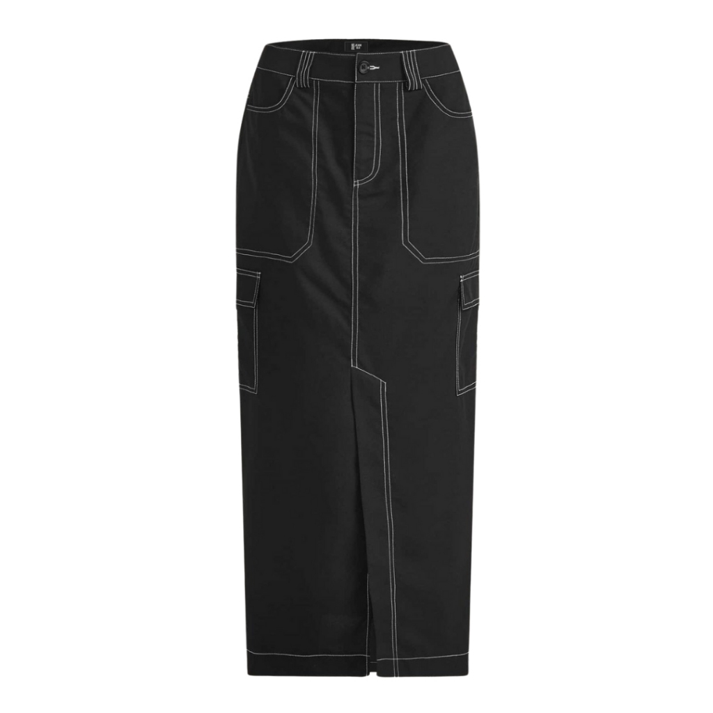 JEANIQLO - Rok Cargo Jeans Panjang Hitam
