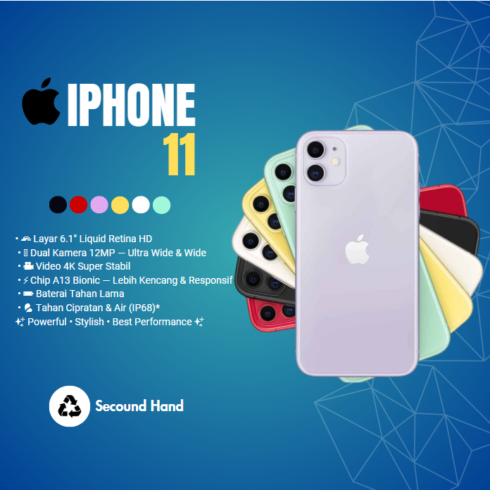 IBOX IP 11 128GB/64GB/256GB iPhone 11  IBOX ID/A  Second Fullset 100% original Kondisi Sempurna