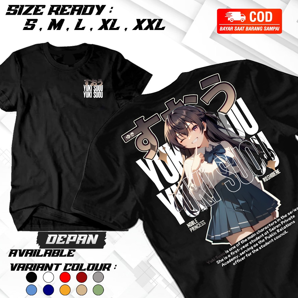 STARLIGHTKAOS-KAOS YUKI ROSHIDERE - KAOS DISTRO PRIA & WANITA KAOS ANIME & GAME ROSHIDERE YUKI SUOU