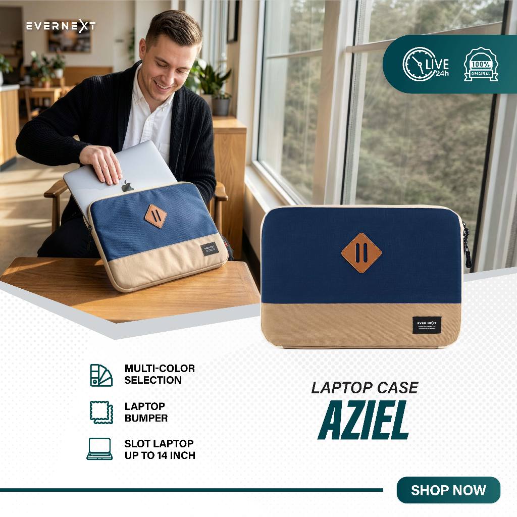 Evernext - Tas Laptop Soft Case Laptop 13”-14" Pelindung Laptop Cover Laptop Tas Laptop Aziel