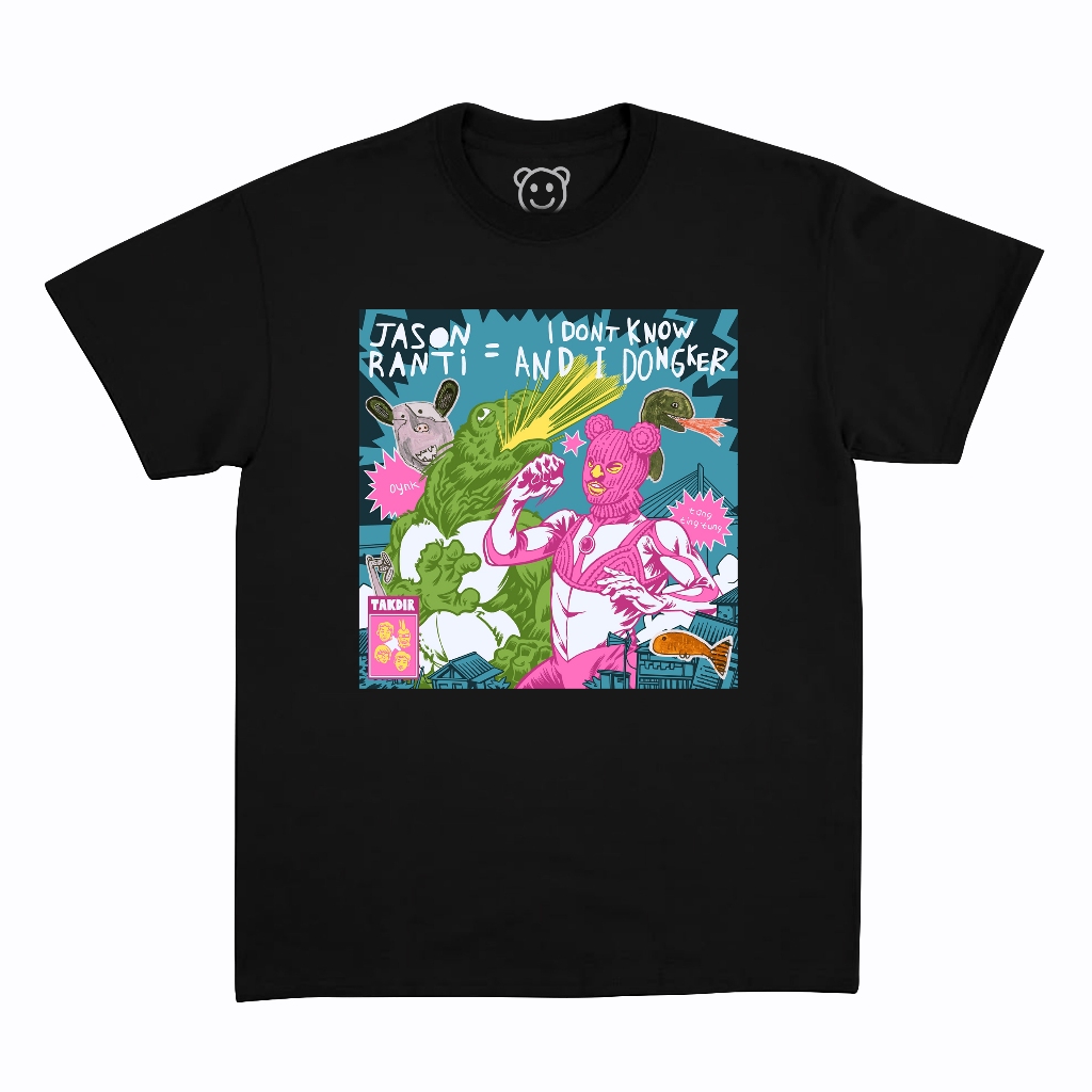 Kaos Band Jason Ranti X Dongker Hitam Desain Merchandise Jason Ranti X Dongker Cotton Combed Premium