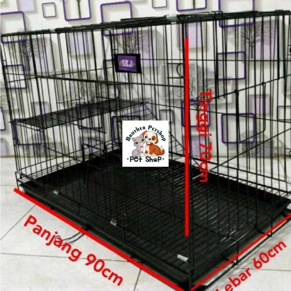 Kandang Besi Tingkat XXl JUMBO roda kucing anjing kelinci
