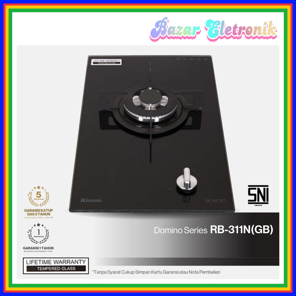 KOMPOR GAS RINNAI TANAM RB 311N (GB) / KOMPOR GAS RINNAI 1 TUNGKU / KOMPOR GAS 1 TUNGKU / KOMPOR GAS