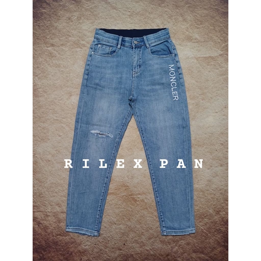 Rilex pant MONCLER fashion soft denim bekas pakai