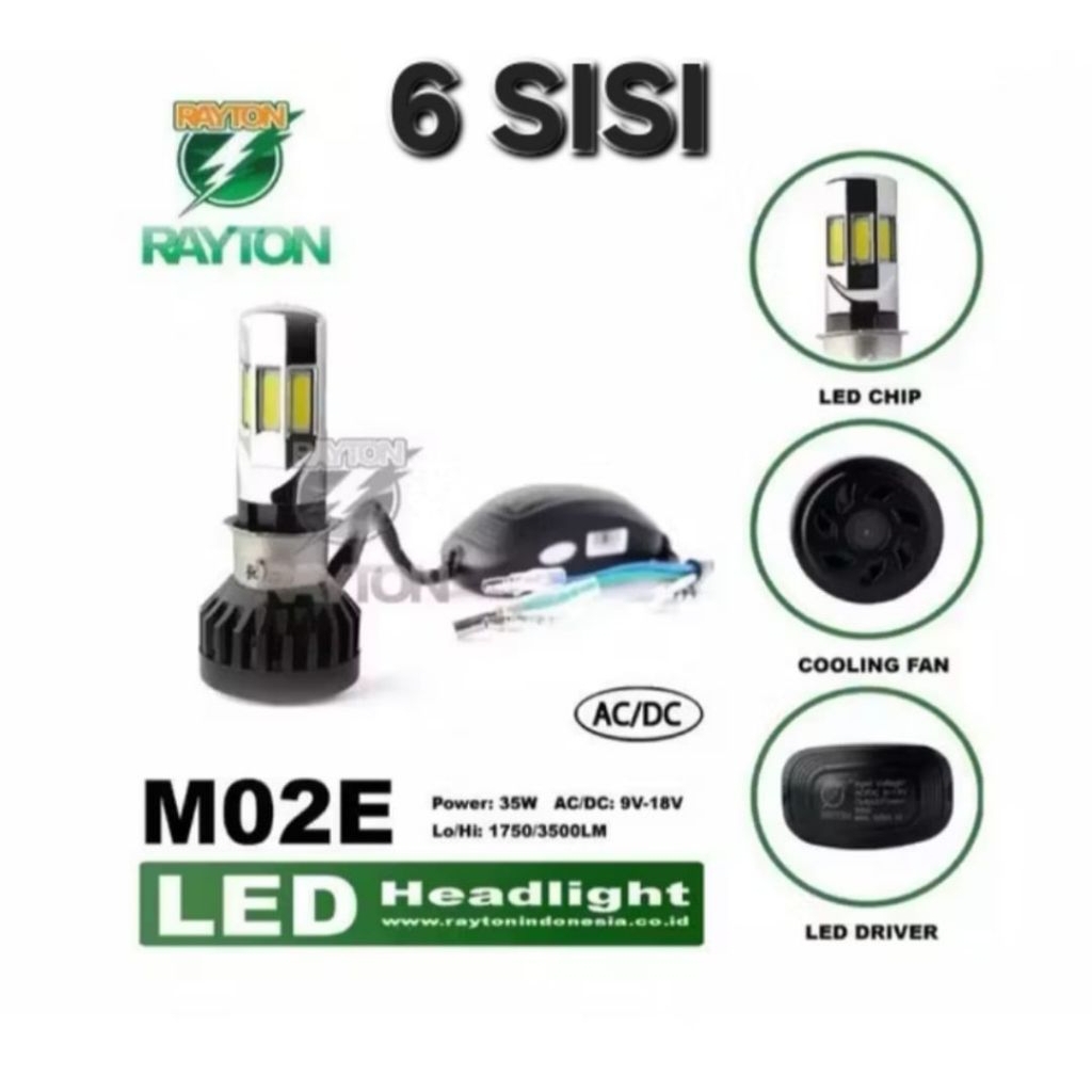 BOLA LAMPU BOHLAM LED 6 SISI RTD RAYTON